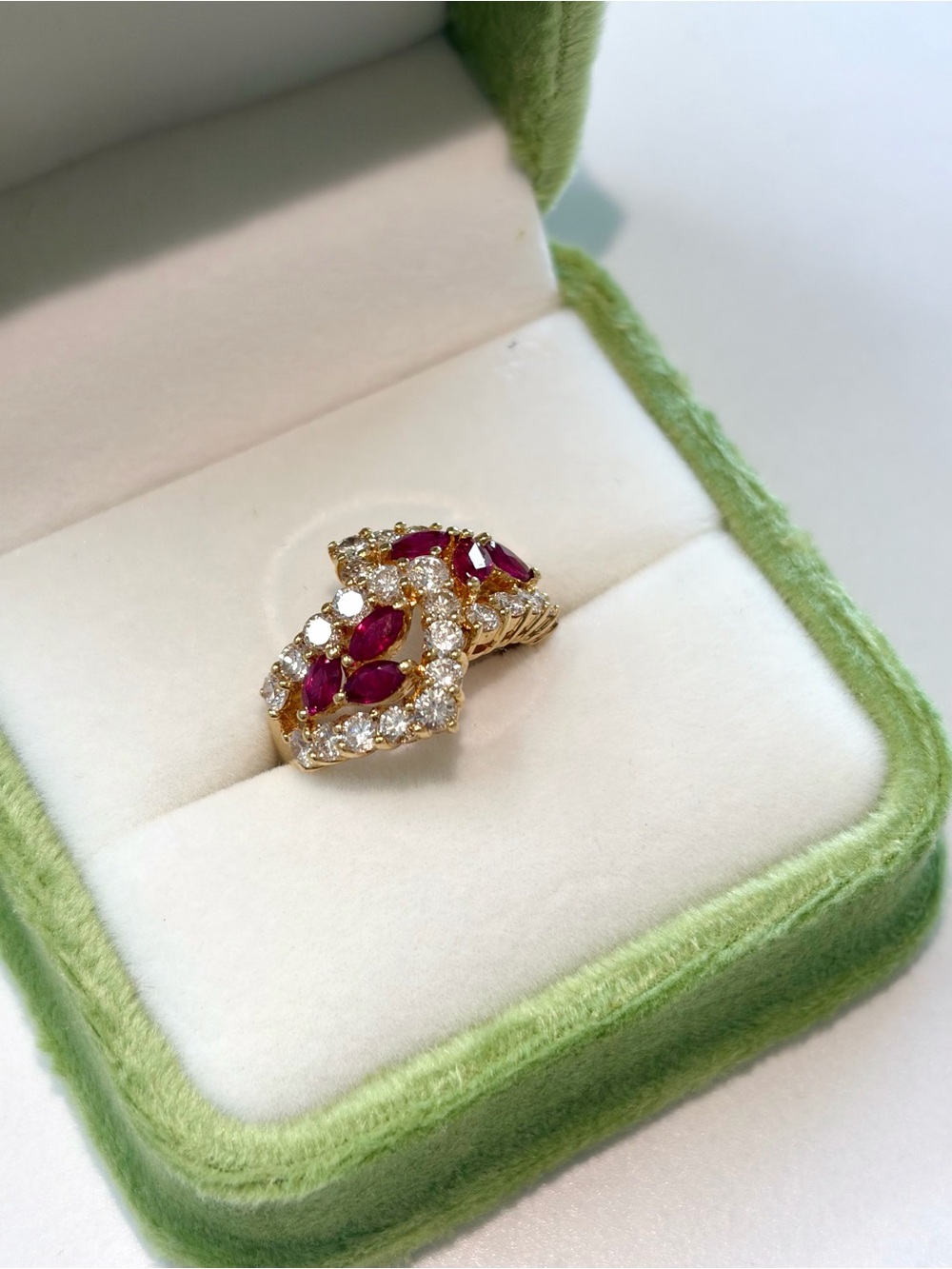 18K Gold Ruby & Diamond Statement Ring
